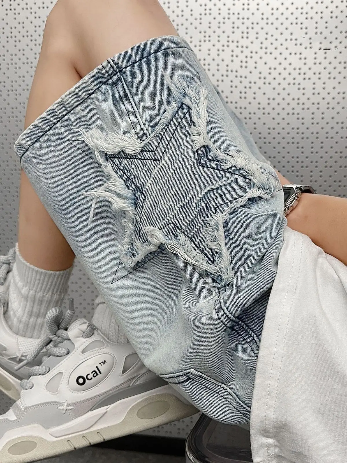 Washed Denim Shorts Men Summer Loose Plus Size - Image 2