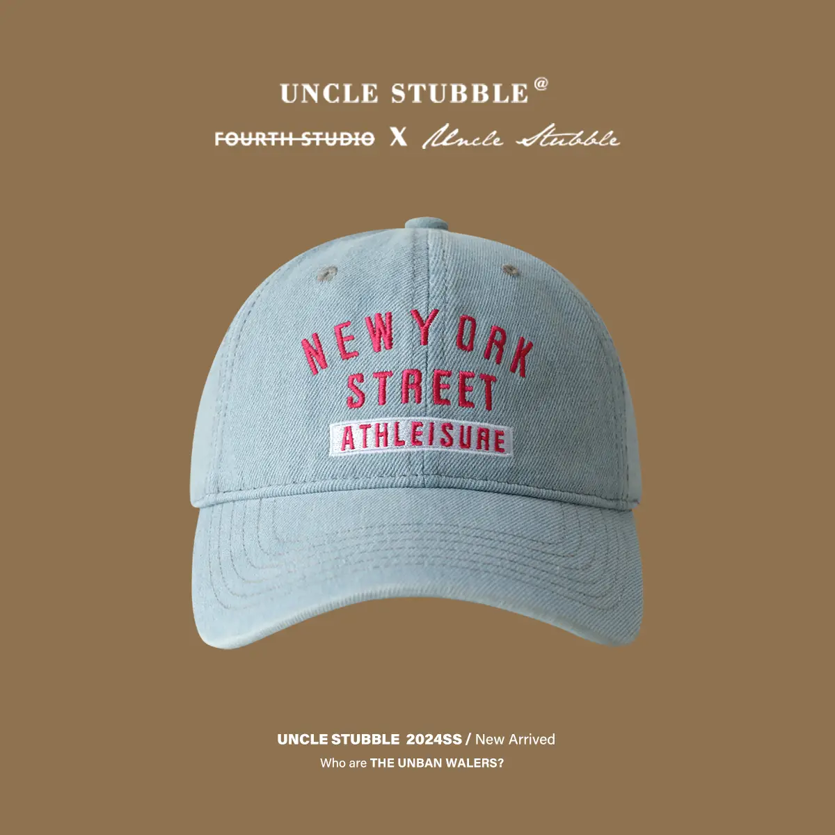 Light Blue Denim Baseball Cap with Bow Embroidery for Women - Image 2