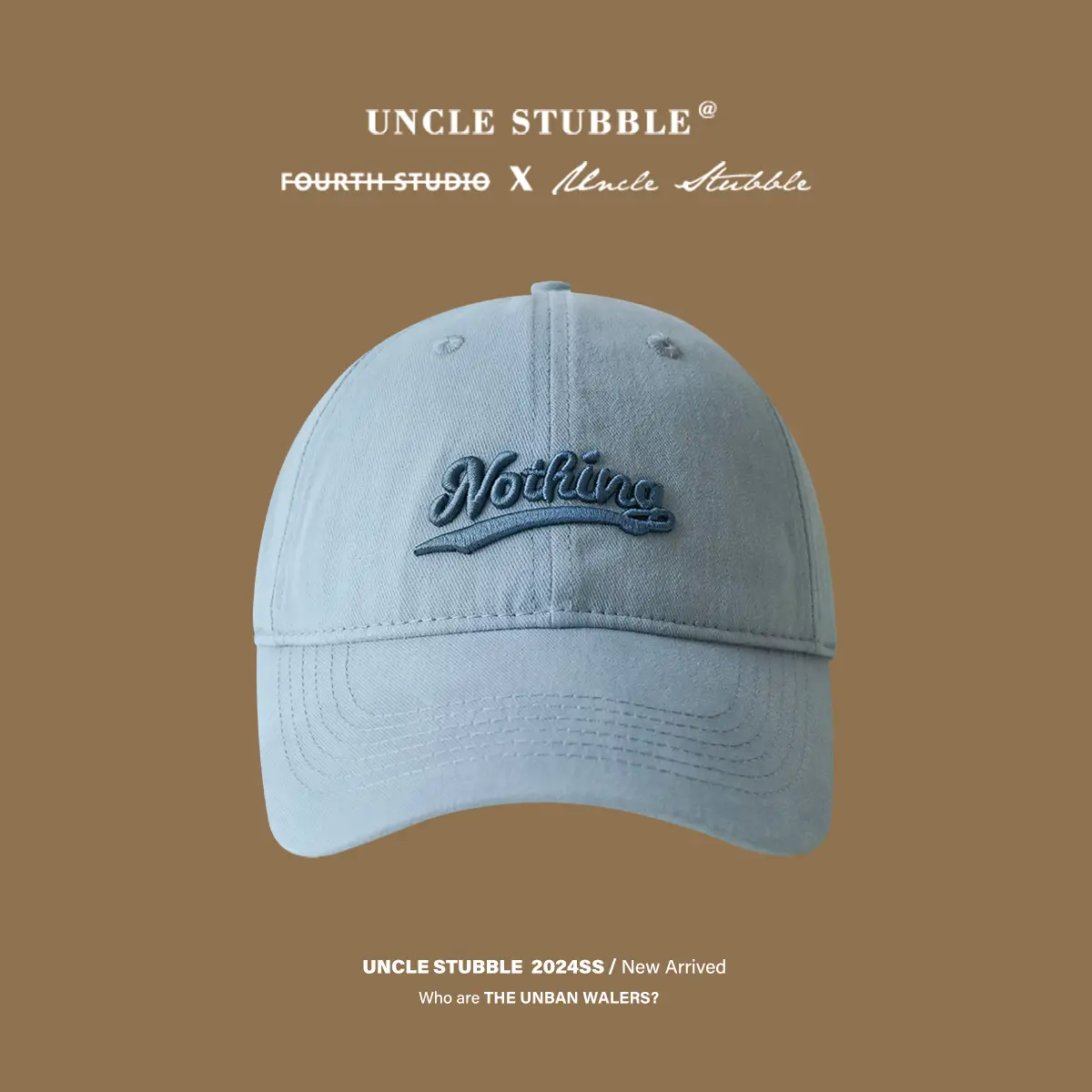Light Blue Denim Baseball Cap with Bow Embroidery for Women - Image 8