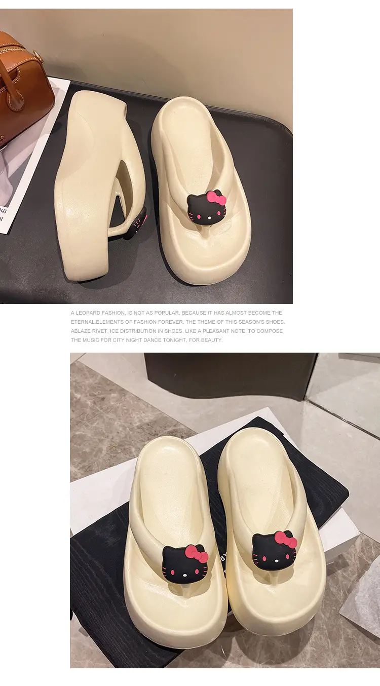 2024 Pink Cartoon Cat Flip Flops Women's Lazy Sandals — feature 10