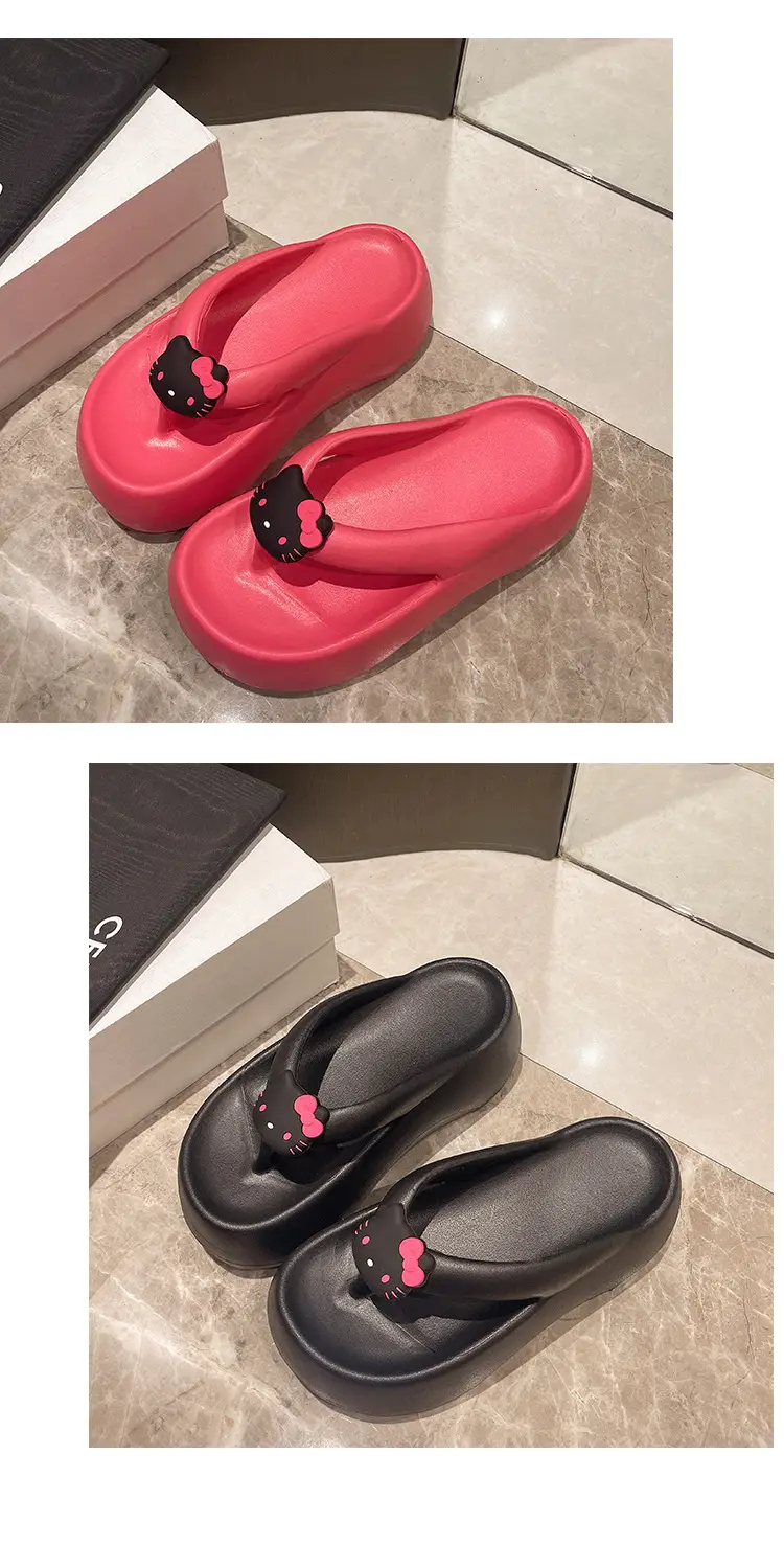 2024 Pink Cartoon Cat Flip Flops Women's Lazy Sandals — feature 12