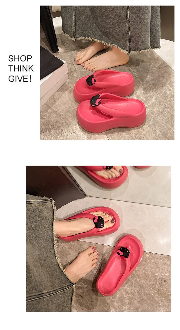 2024 Pink Cartoon Cat Flip Flops Women's Lazy Sandals — feature 3