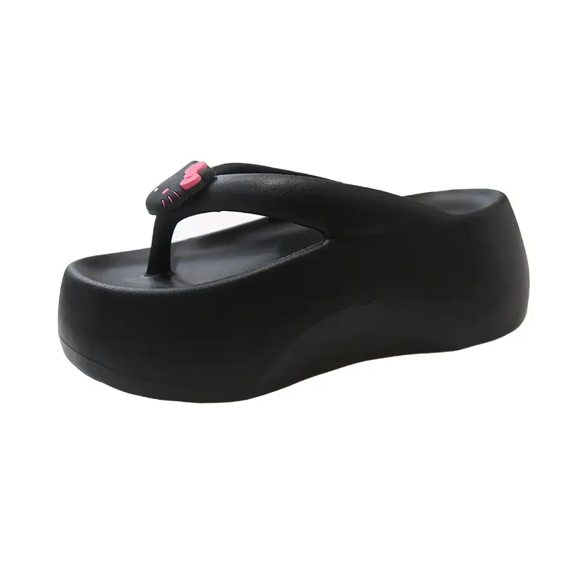 2024 Pink Cartoon Cat Flip Flops Women's Lazy Sandals - Image 2