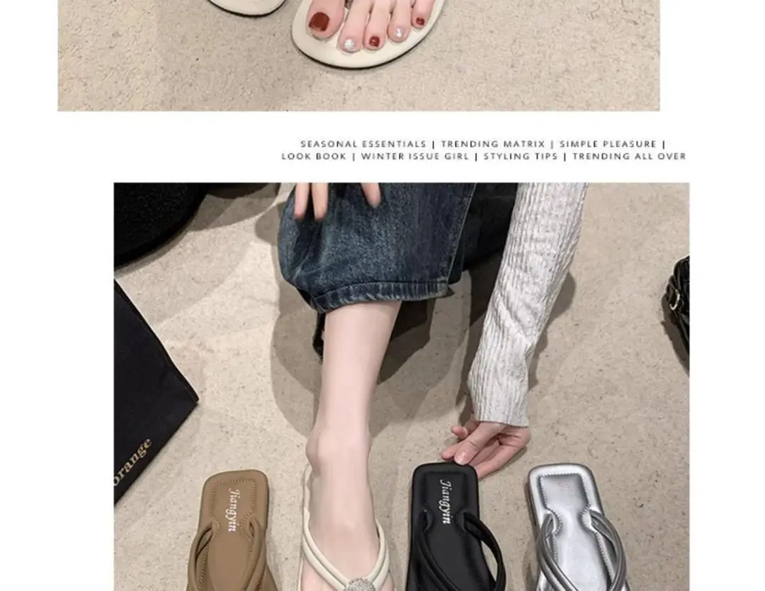 Pearl Flip-Flops for Women, Summer Outdoor Wear, Flat Soft Sole, Travel Beach Sandals, 2026 New Model — feature 13