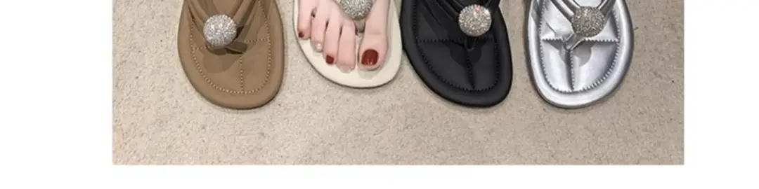 Pearl Flip-Flops for Women, Summer Outdoor Wear, Flat Soft Sole, Travel Beach Sandals, 2026 New Model — feature 14