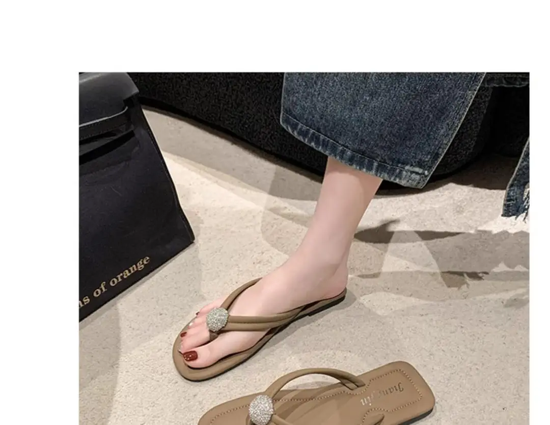 Pearl Flip-Flops for Women, Summer Outdoor Wear, Flat Soft Sole, Travel Beach Sandals, 2026 New Model — feature 18