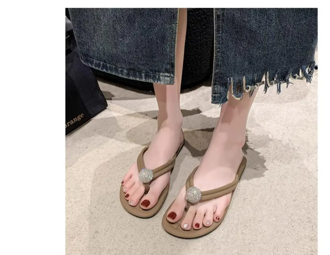 Pearl Flip-Flops for Women, Summer Outdoor Wear, Flat Soft Sole, Travel Beach Sandals, 2026 New Model — feature 20