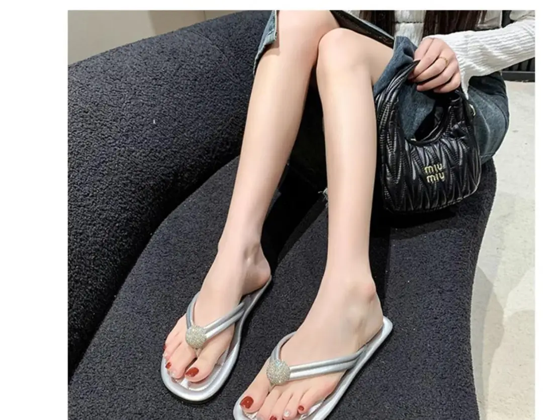 Pearl Flip-Flops for Women, Summer Outdoor Wear, Flat Soft Sole, Travel Beach Sandals, 2026 New Model — feature 26
