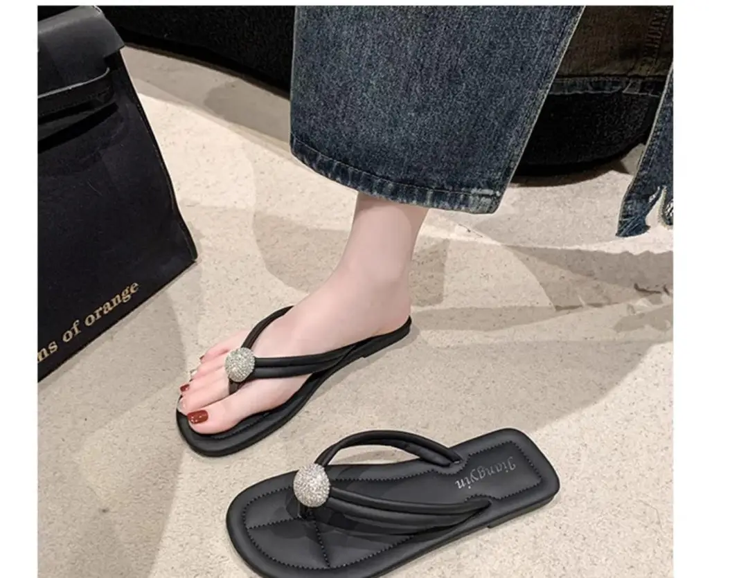 Pearl Flip-Flops for Women, Summer Outdoor Wear, Flat Soft Sole, Travel Beach Sandals, 2026 New Model — feature 29