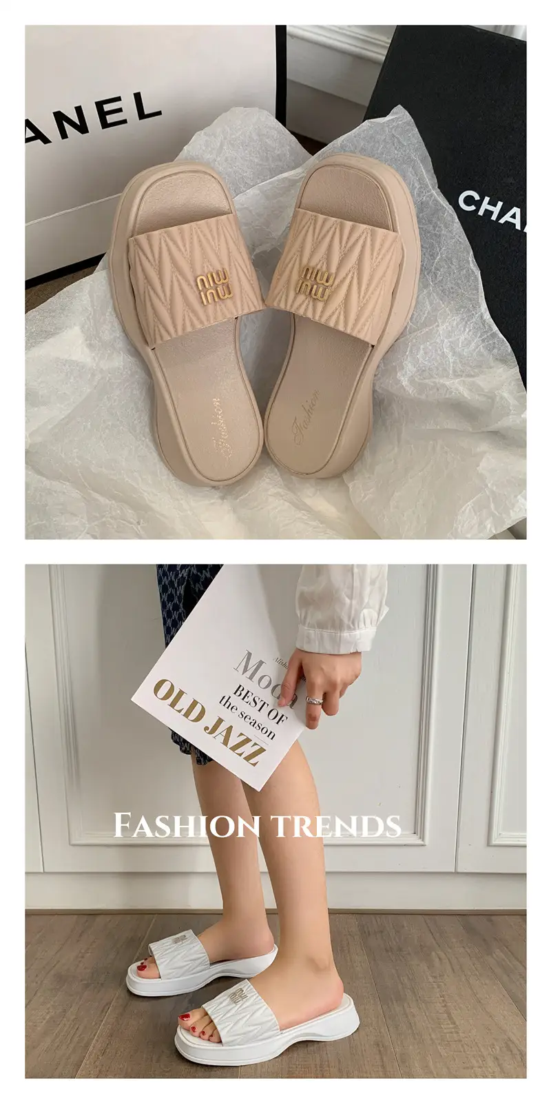 2025 Women's Pink & Green Roman Slippers — feature 1