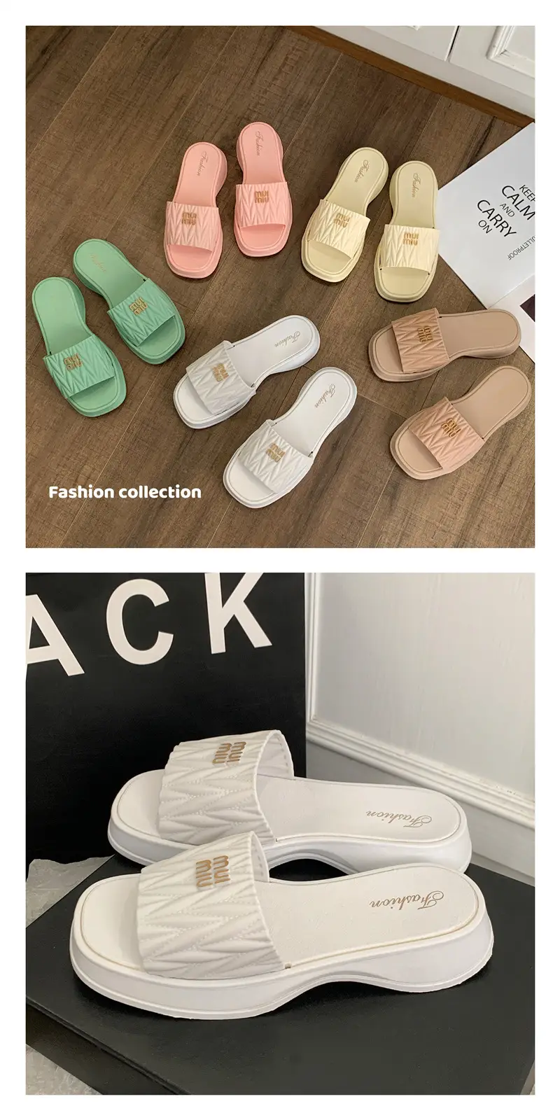 2025 Women's Pink & Green Roman Slippers — feature 10