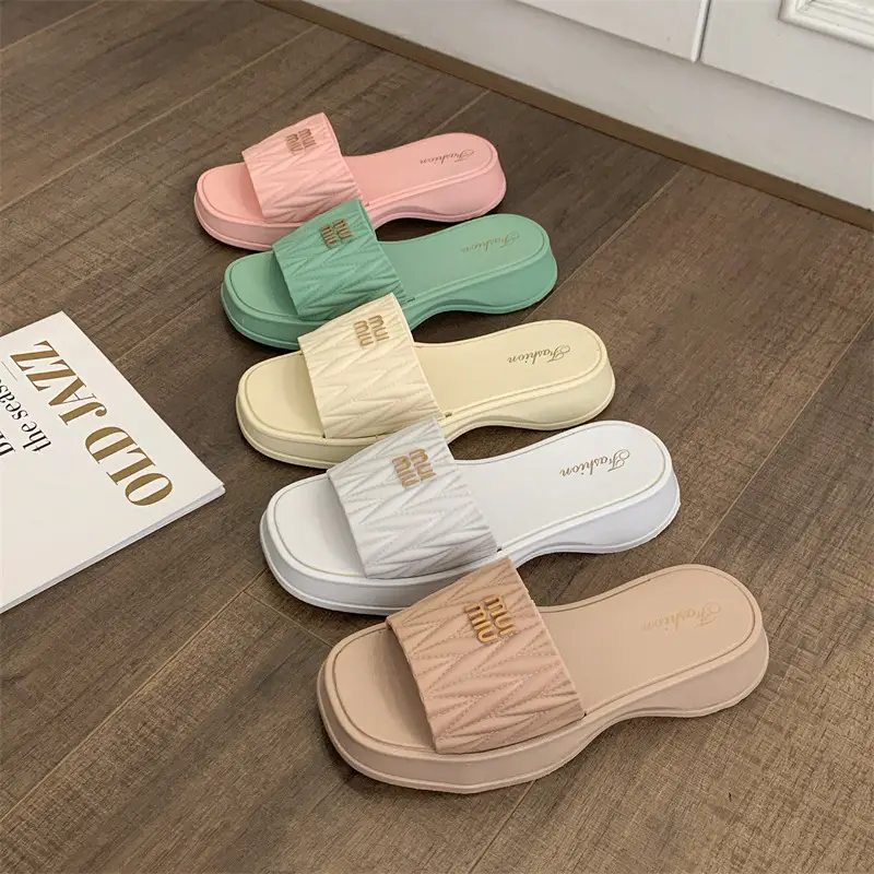 2025 Women's Pink & Green Roman Slippers — feature 11