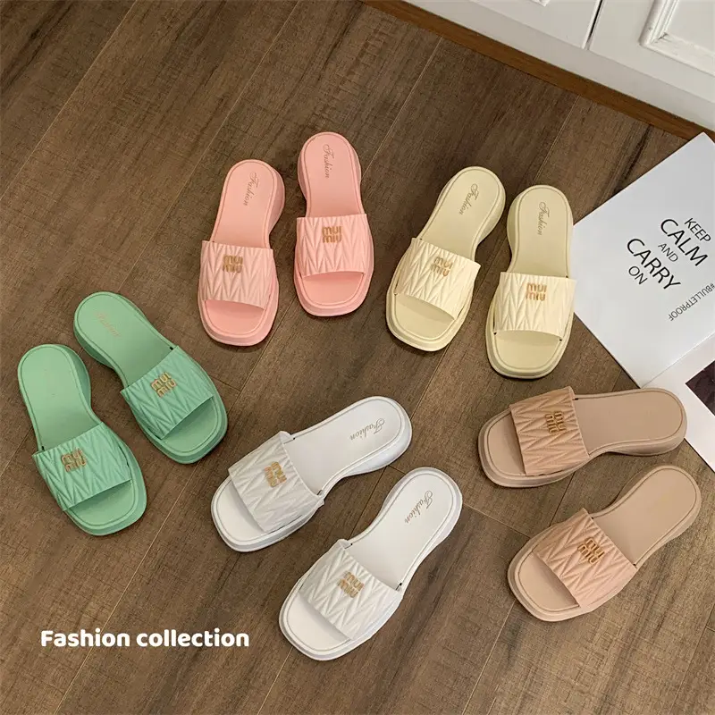 2025 Women's Pink & Green Roman Slippers — feature 14