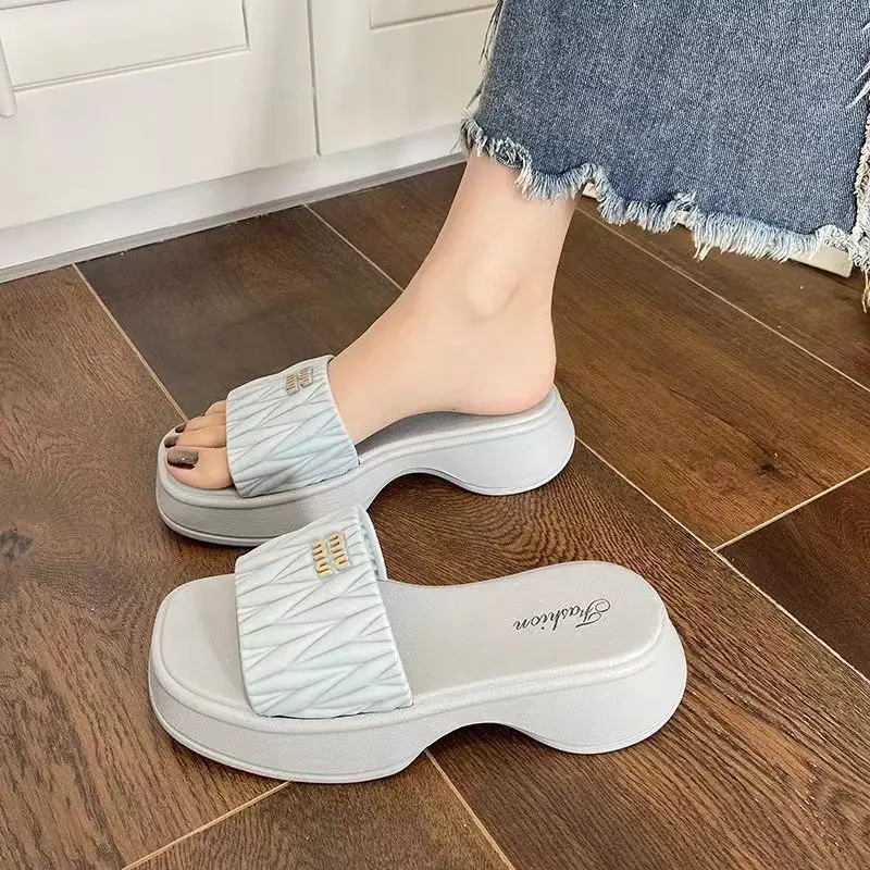2025 Women's Pink & Green Roman Slippers - Image 3