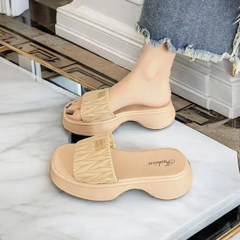 2025 Women's Pink & Green Roman Slippers - Image 5