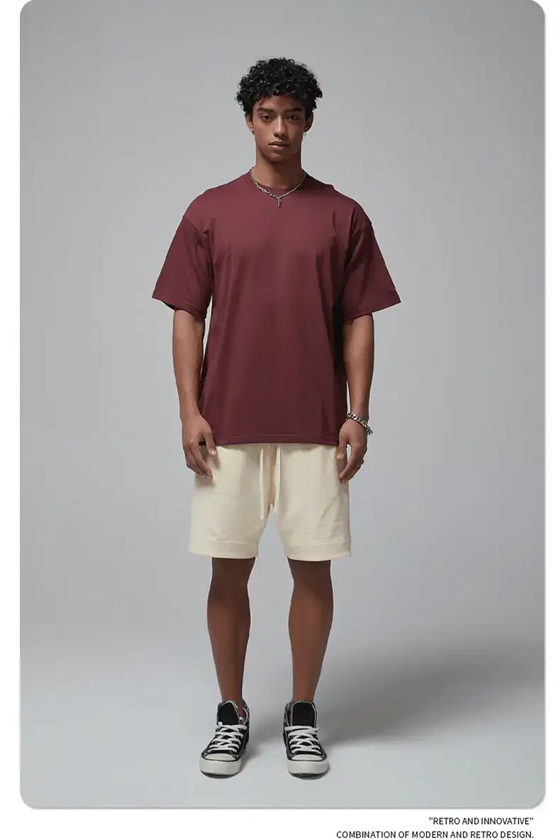 2025 Men Pure Cotton Loose Blue T-Shirt — feature 43