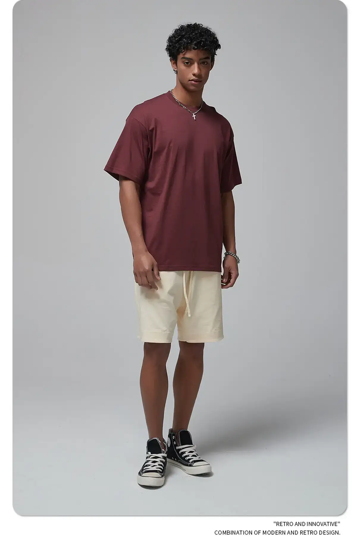 2025 Men Pure Cotton Loose Blue T-Shirt — feature 44