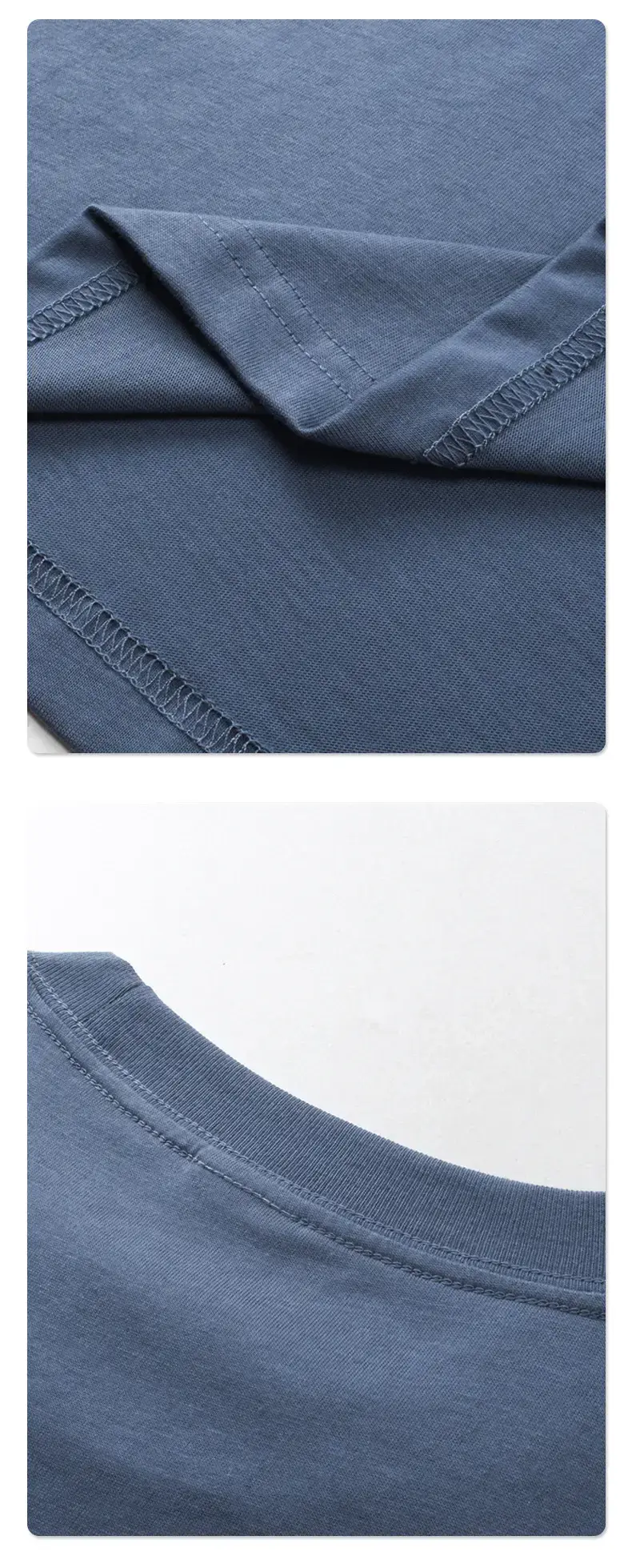 2025 Men Pure Cotton Loose Blue T-Shirt — feature 66