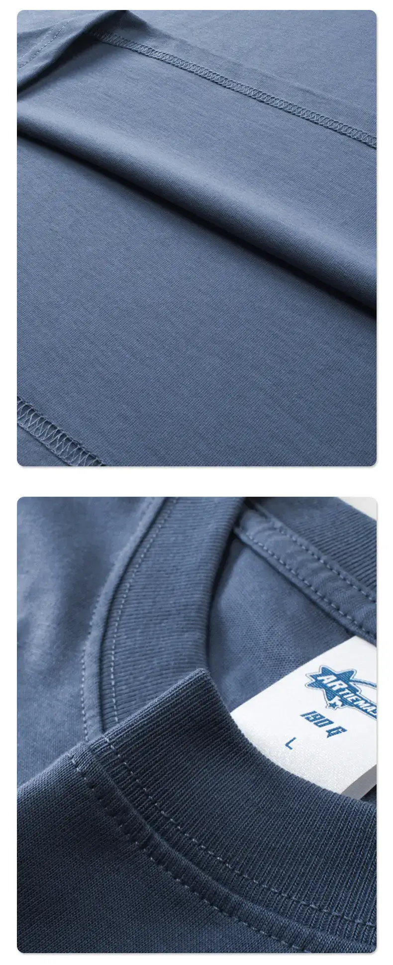 2025 Men Pure Cotton Loose Blue T-Shirt — feature 67