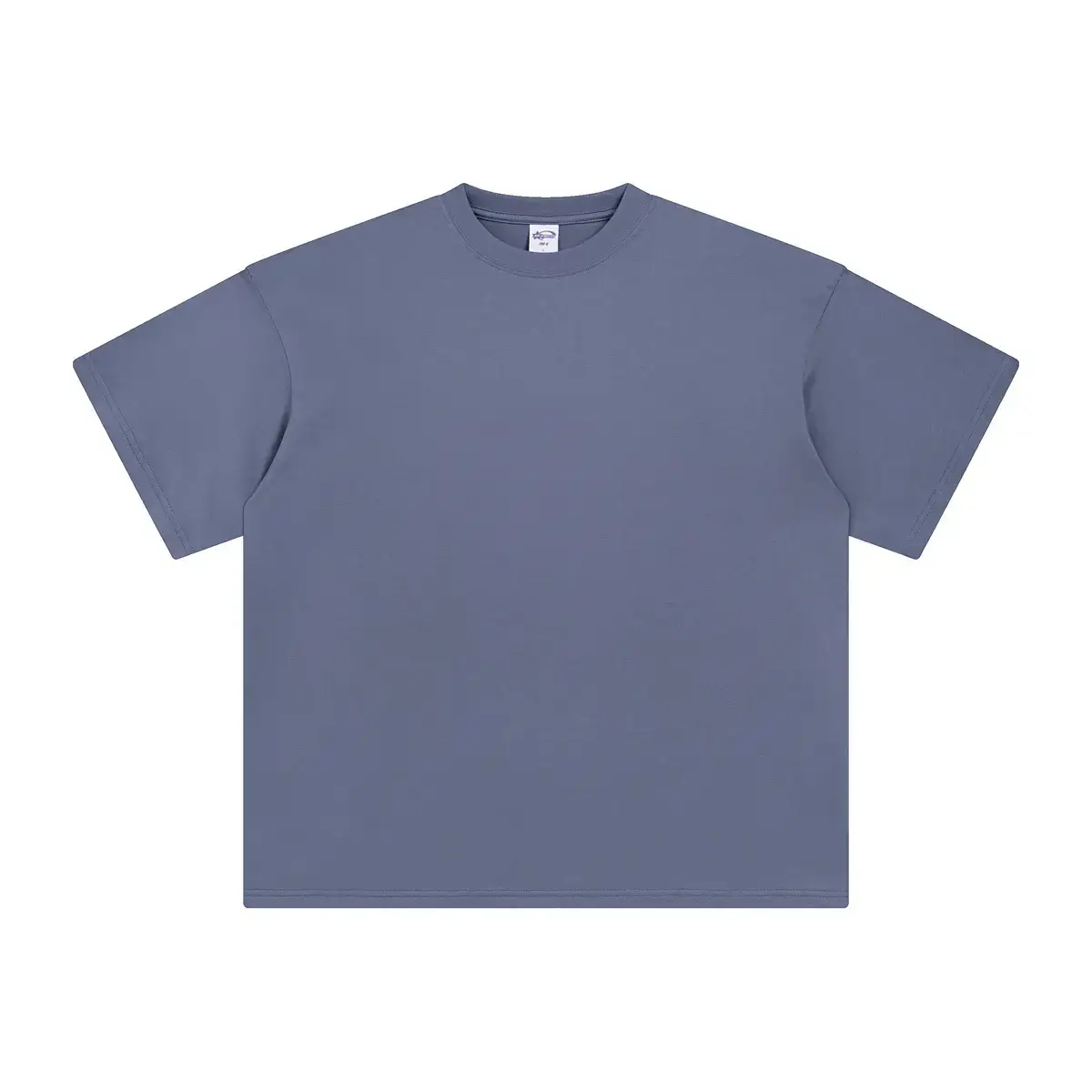 2025 Men Pure Cotton Loose Blue T-Shirt