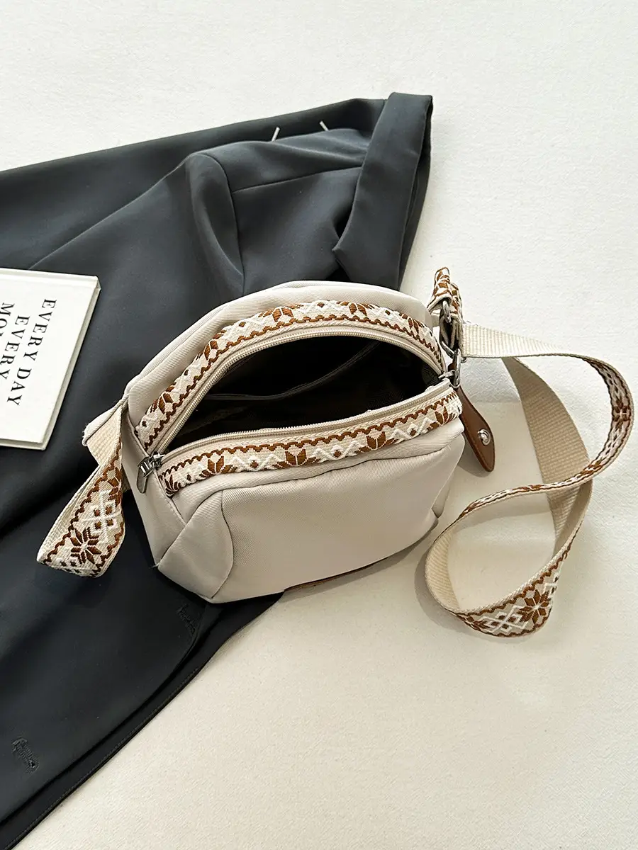 Women's Crossbody Bag White Nylon 2024 Spring - Image 7