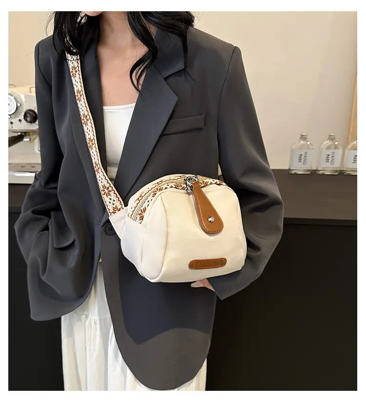 Women's Crossbody Bag White Nylon 2024 Spring — feature 1
