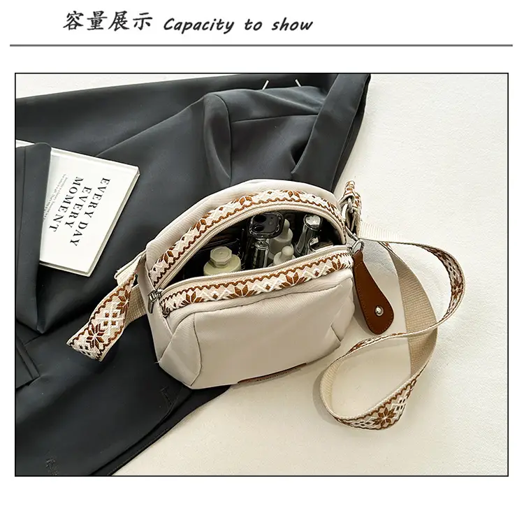 Women's Crossbody Bag White Nylon 2024 Spring — feature 9