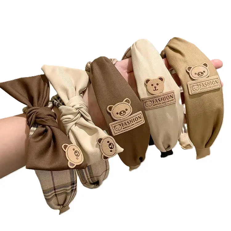 Khaki Women's High Cranial Top Retro Hair Band - Image 10