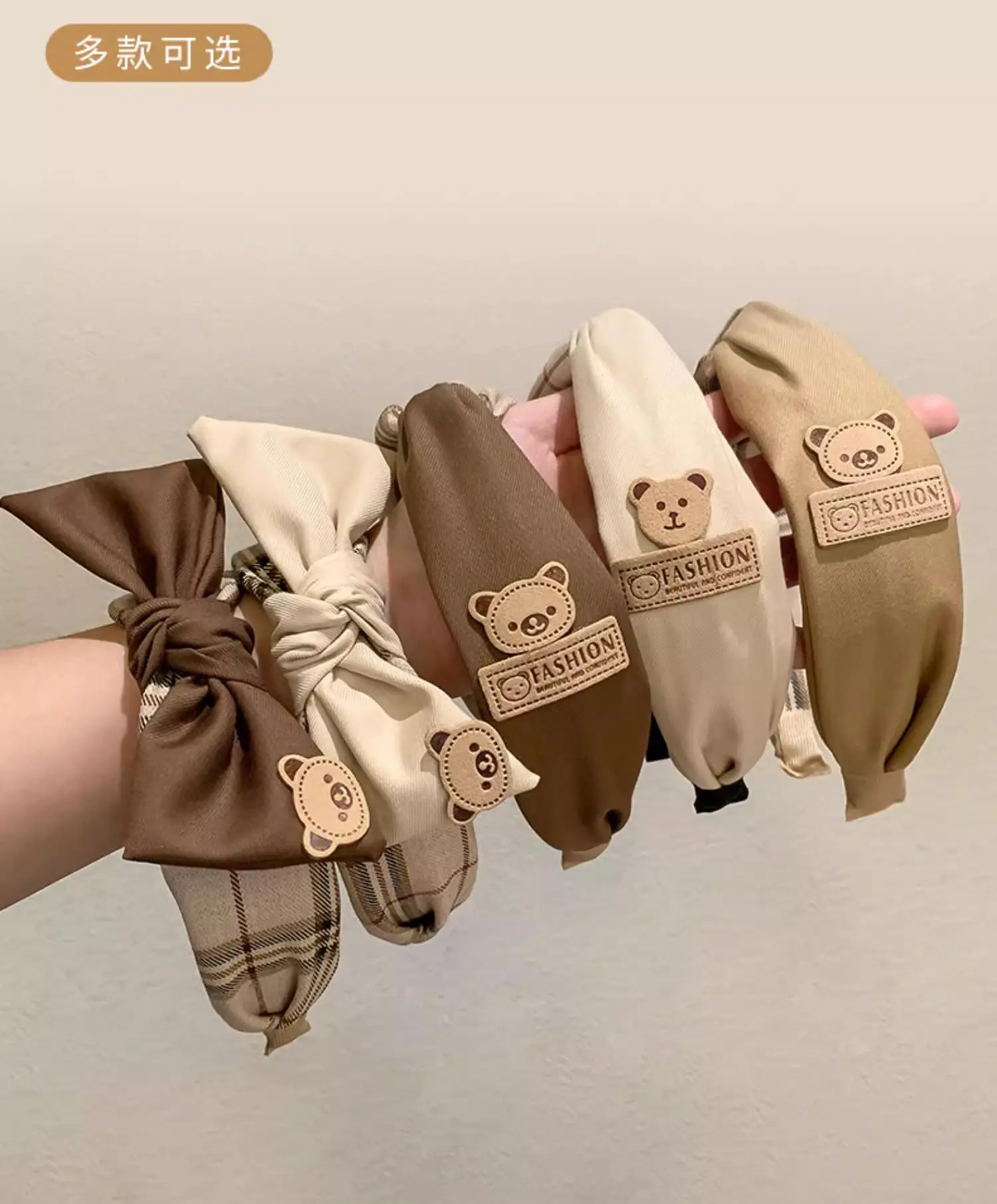Khaki Women's High Cranial Top Retro Hair Band — feature 5