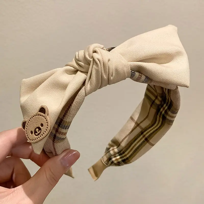 Khaki Women's High Cranial Top Retro Hair Band - Image 3