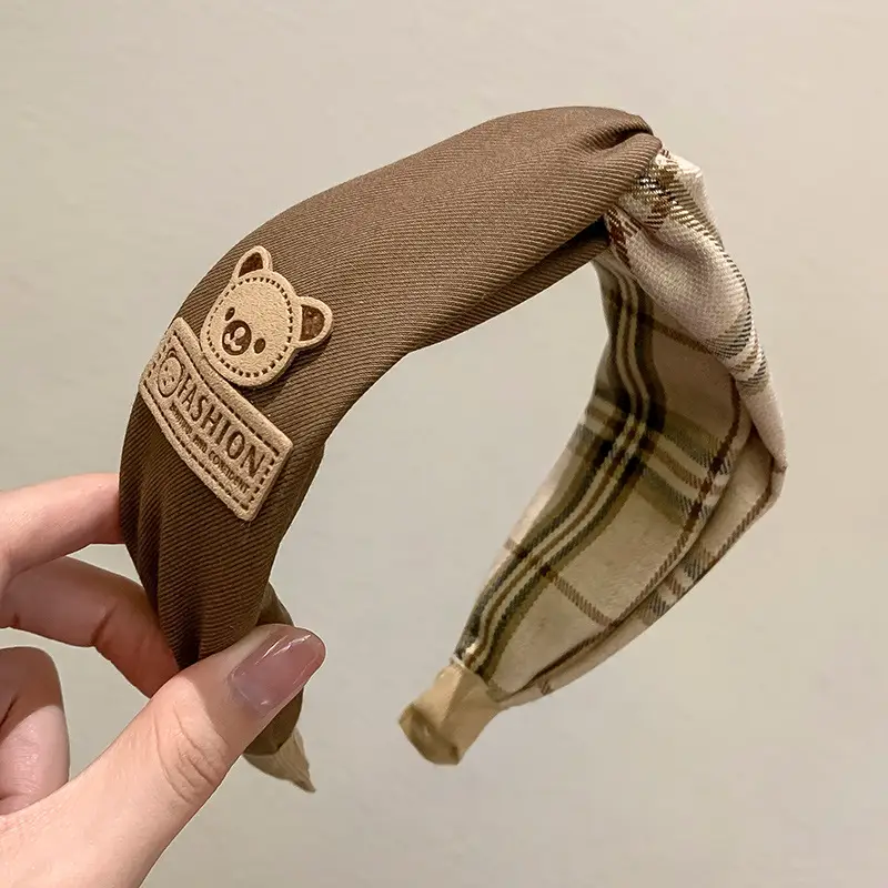 Khaki Women's High Cranial Top Retro Hair Band - Image 4