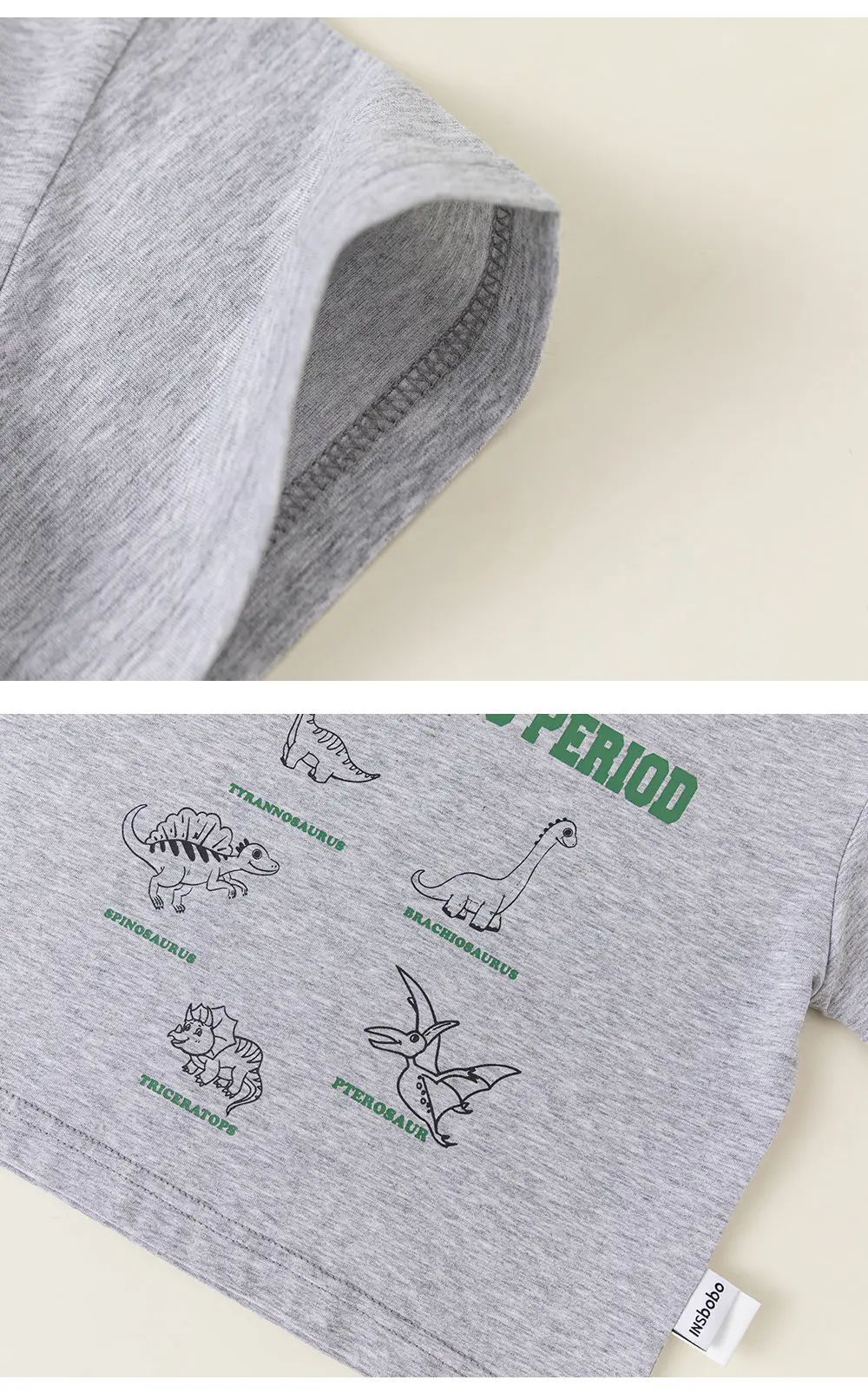 Jurassic Period Boys T-Shirt Grey 2024 Cool Wrinkle Resistant — feature 16