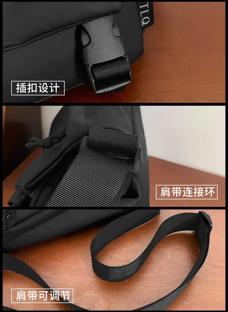 2026 Men's Black Water-Resistant Shoulder Bag — feature 18