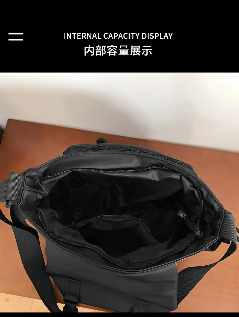 2026 Men's Black Water-Resistant Shoulder Bag — feature 20