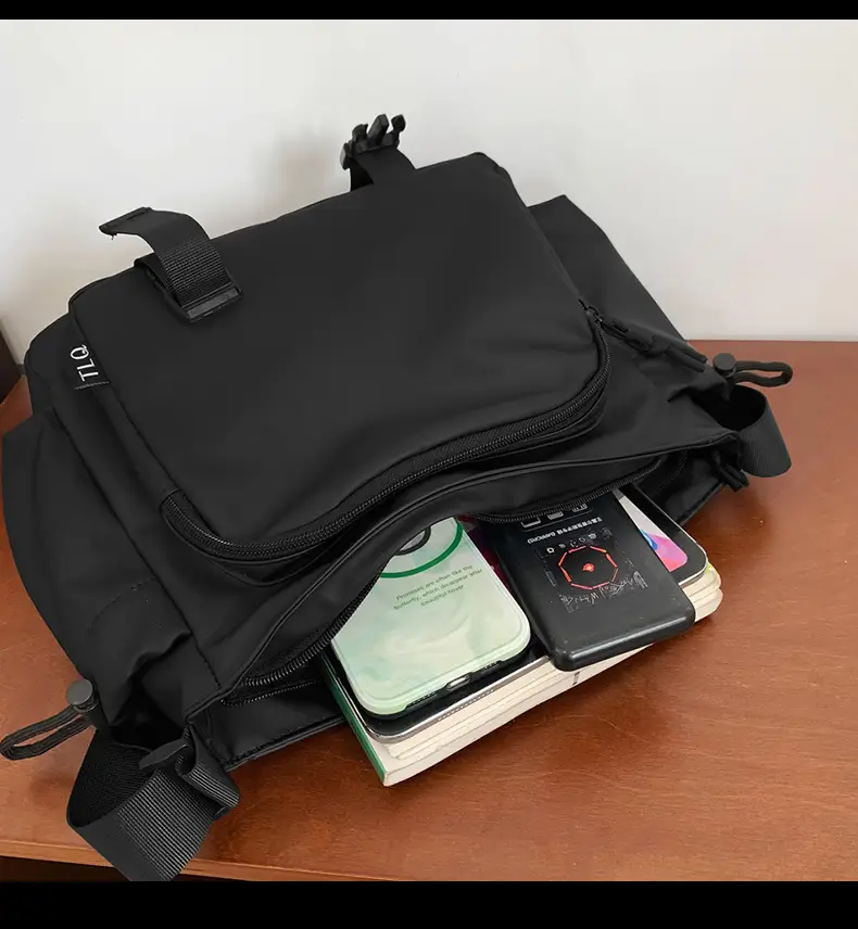 2026 Men's Black Water-Resistant Shoulder Bag — feature 21