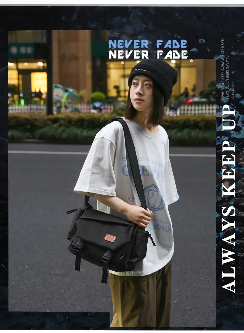2026 Men's Black Water-Resistant Shoulder Bag — feature 4