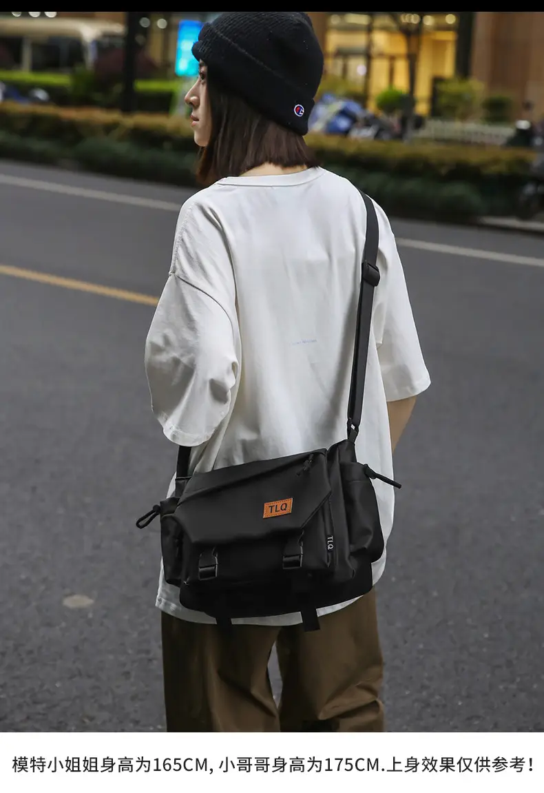 2026 Men's Black Water-Resistant Shoulder Bag — feature 7