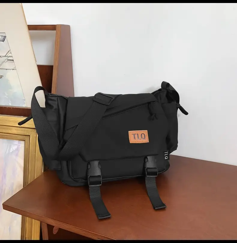 2026 Men's Black Water-Resistant Shoulder Bag — feature 9