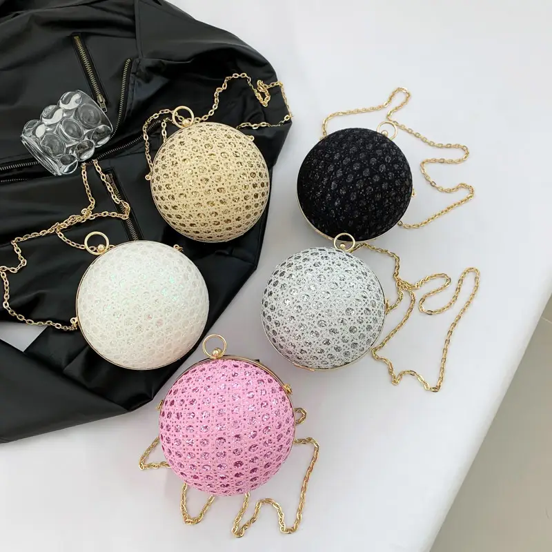 Women Sequin Chain Crossbody Bag Small Elegant Evening Party Bag - Image 6