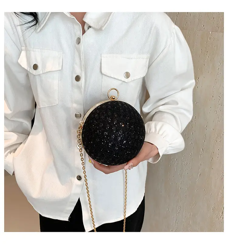 Women Sequin Chain Crossbody Bag Small Elegant Evening Party Bag — feature 12