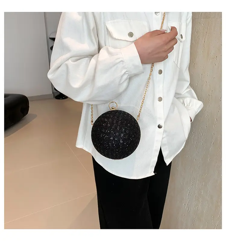 Women Sequin Chain Crossbody Bag Small Elegant Evening Party Bag — feature 14