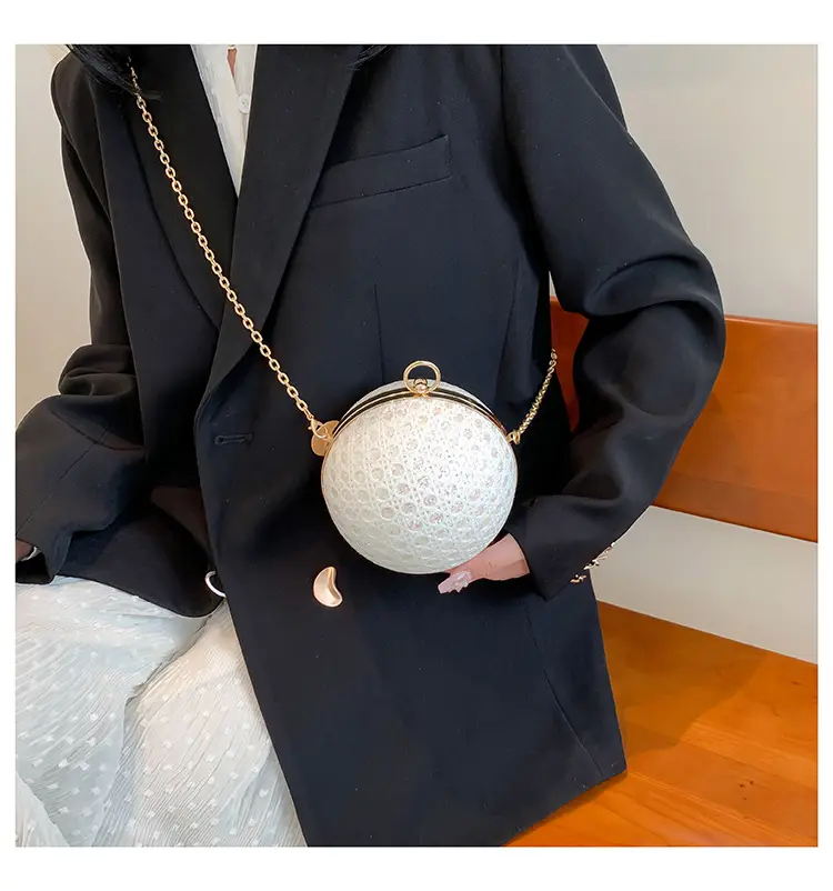 Women Sequin Chain Crossbody Bag Small Elegant Evening Party Bag — feature 15