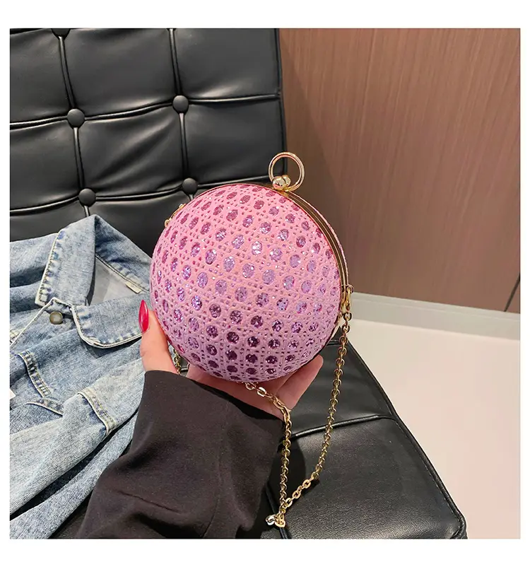 Women Sequin Chain Crossbody Bag Small Elegant Evening Party Bag — feature 29