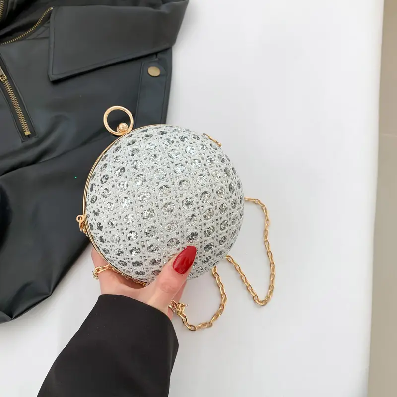 Women Sequin Chain Crossbody Bag Small Elegant Evening Party Bag - Image 3