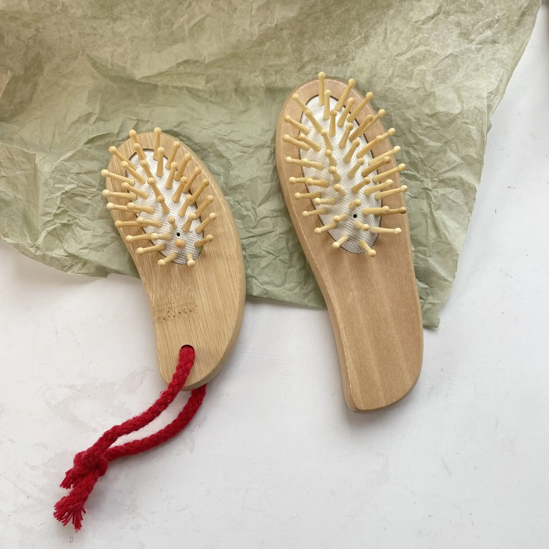 Portable Air Cushion Hair Brush for Scalp Massage Anti-Knotting Lotus Travel Home Wooden Comb BH411 — feature 11