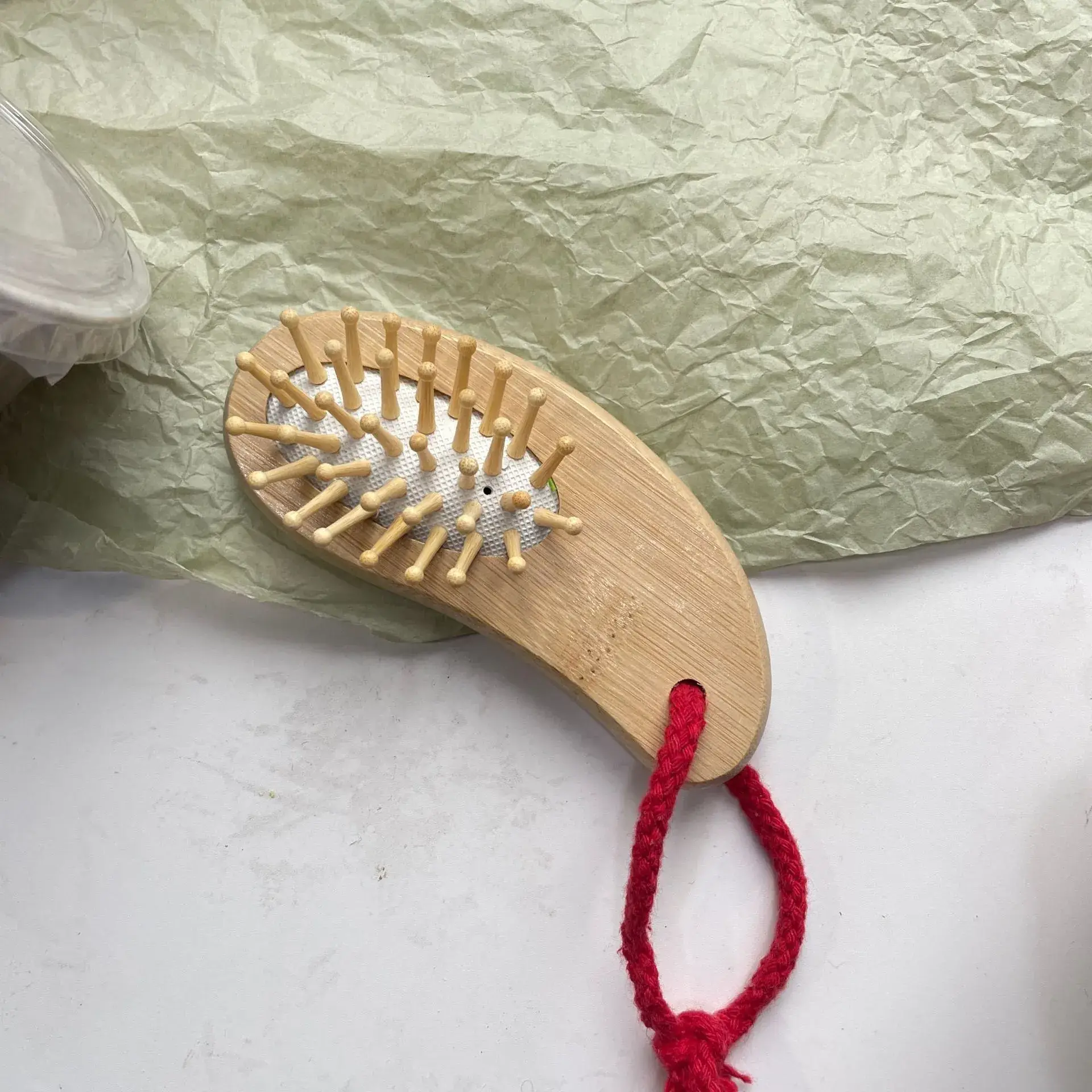 Portable Air Cushion Hair Brush for Scalp Massage Anti-Knotting Lotus Travel Home Wooden Comb BH411