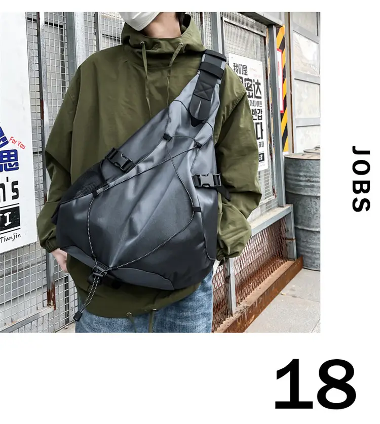 Men's Grey Crossbody Bag 2024 Large Capacity Sports Satchel — feature 11