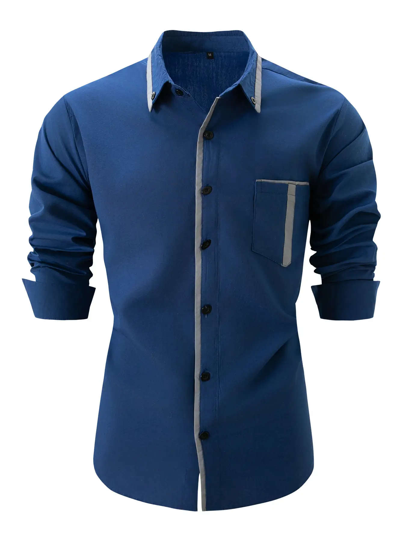 Men's Grey Slim Fit Plaid Button Shirt - Image 10