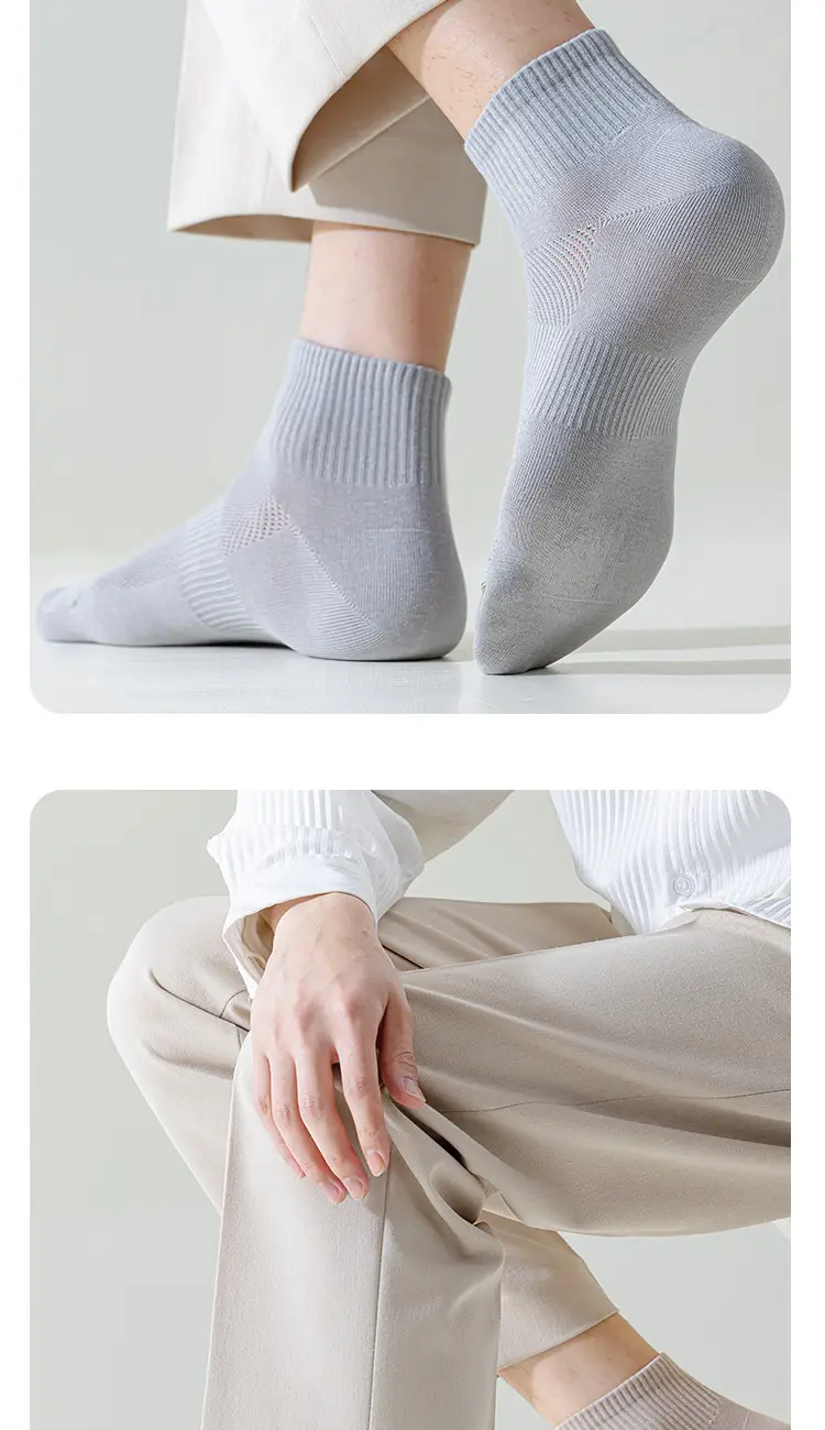 Men's Short Socks, Summer Thin Mesh Breathable Socks, Casual Versatile Anti-Pilling Sports Socks, Antibacterial and Odor-Resistant — feature 12