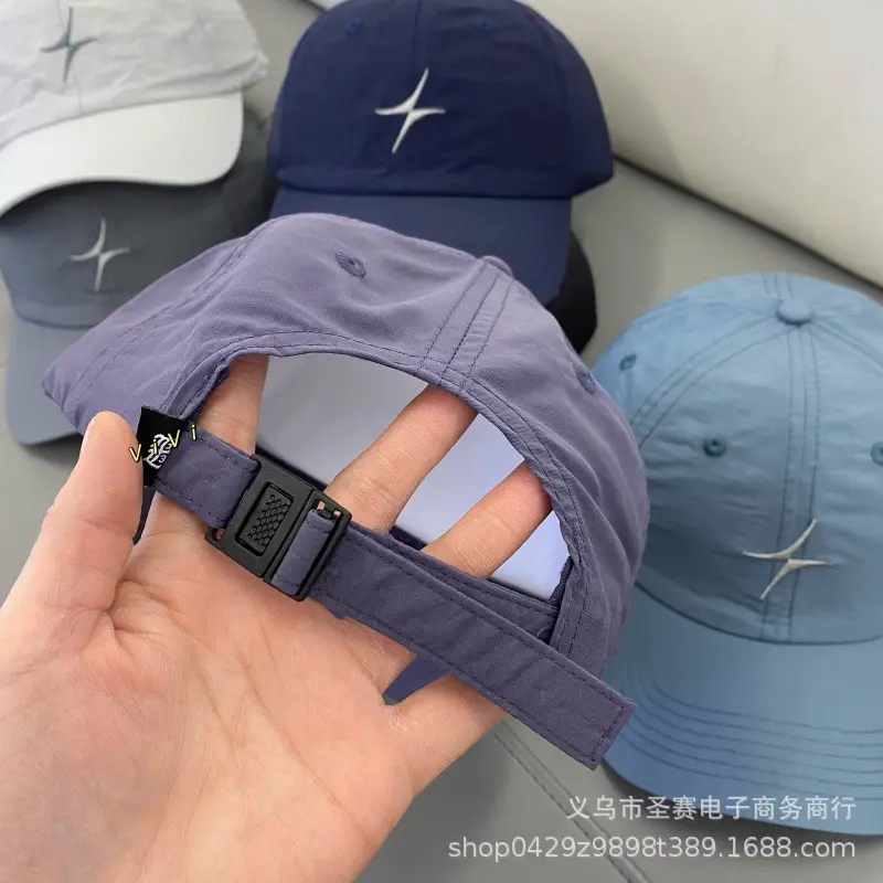 Women Black V-Style Baseball Cap with Star Embroidery - Image 8